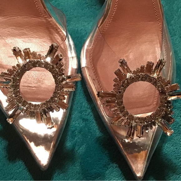 AMINA MUADDI Begum embellished PVC slingback pumps size 41 new - Picture 14 of 16